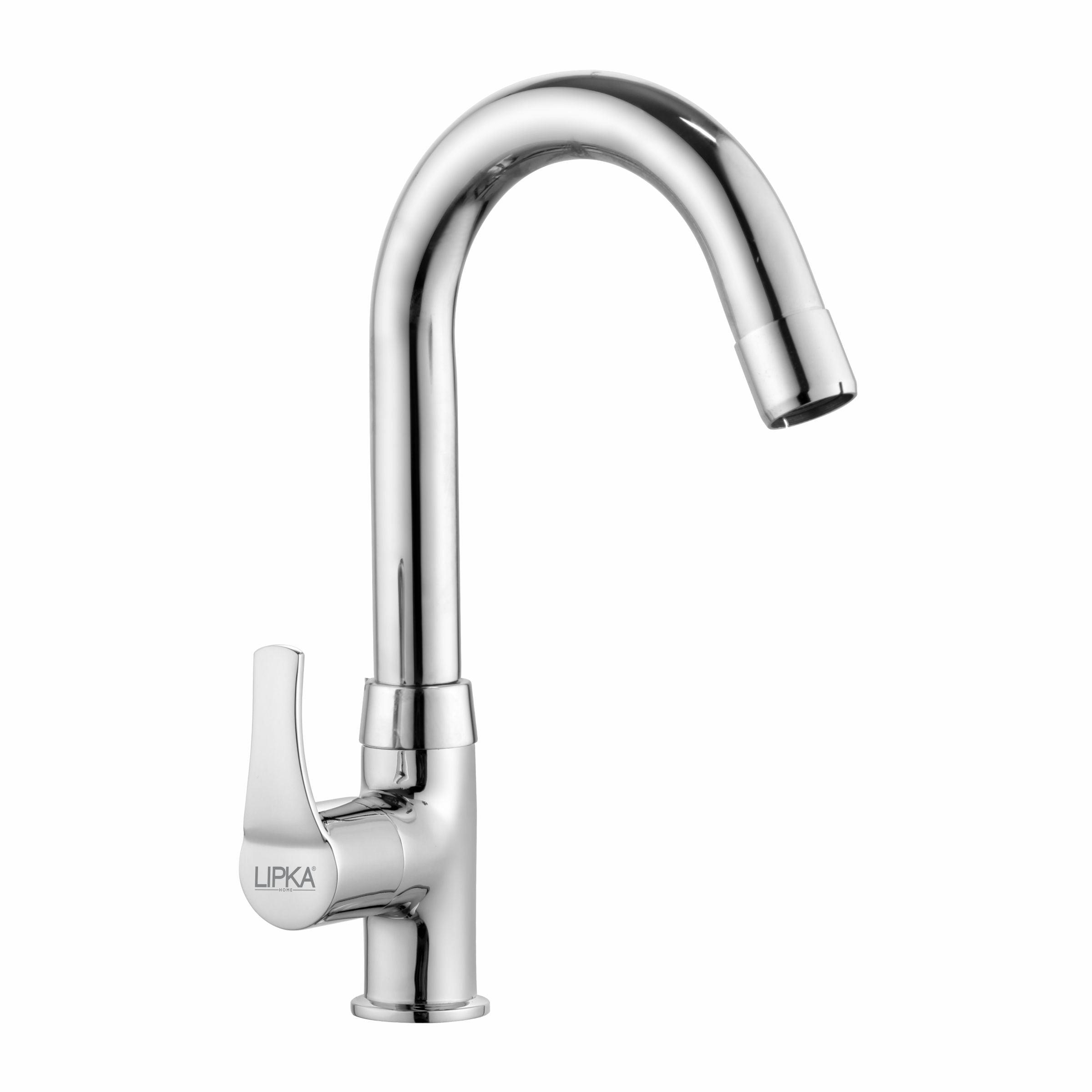 Coral Swan Neck Brass Faucet with Round Swivel Spout (12 Inches) - LIPKA - Lipka Home