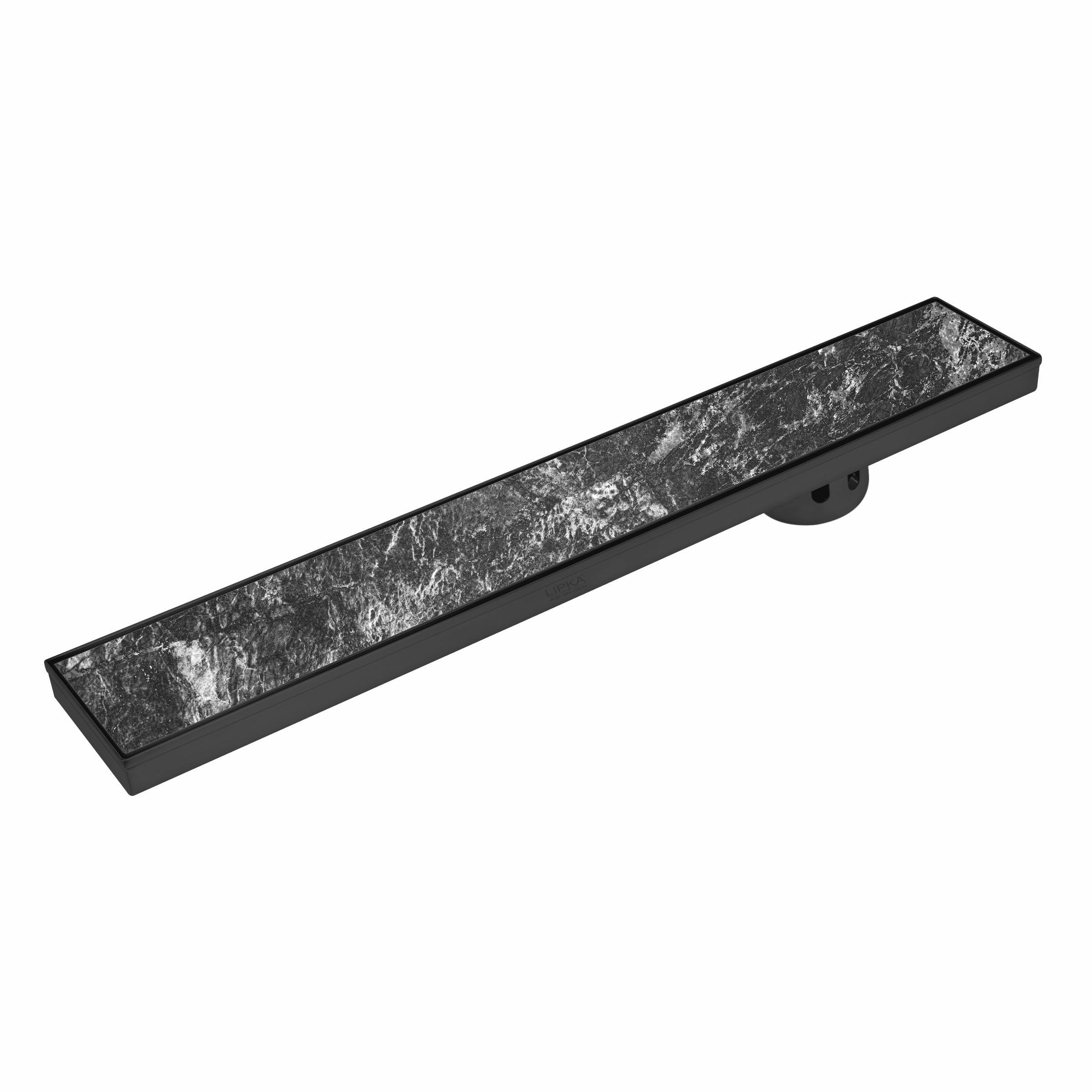 Tile Insert Shower Drain Channel - Black (40 x 4 Inches) - LIPKA - Lipka Home