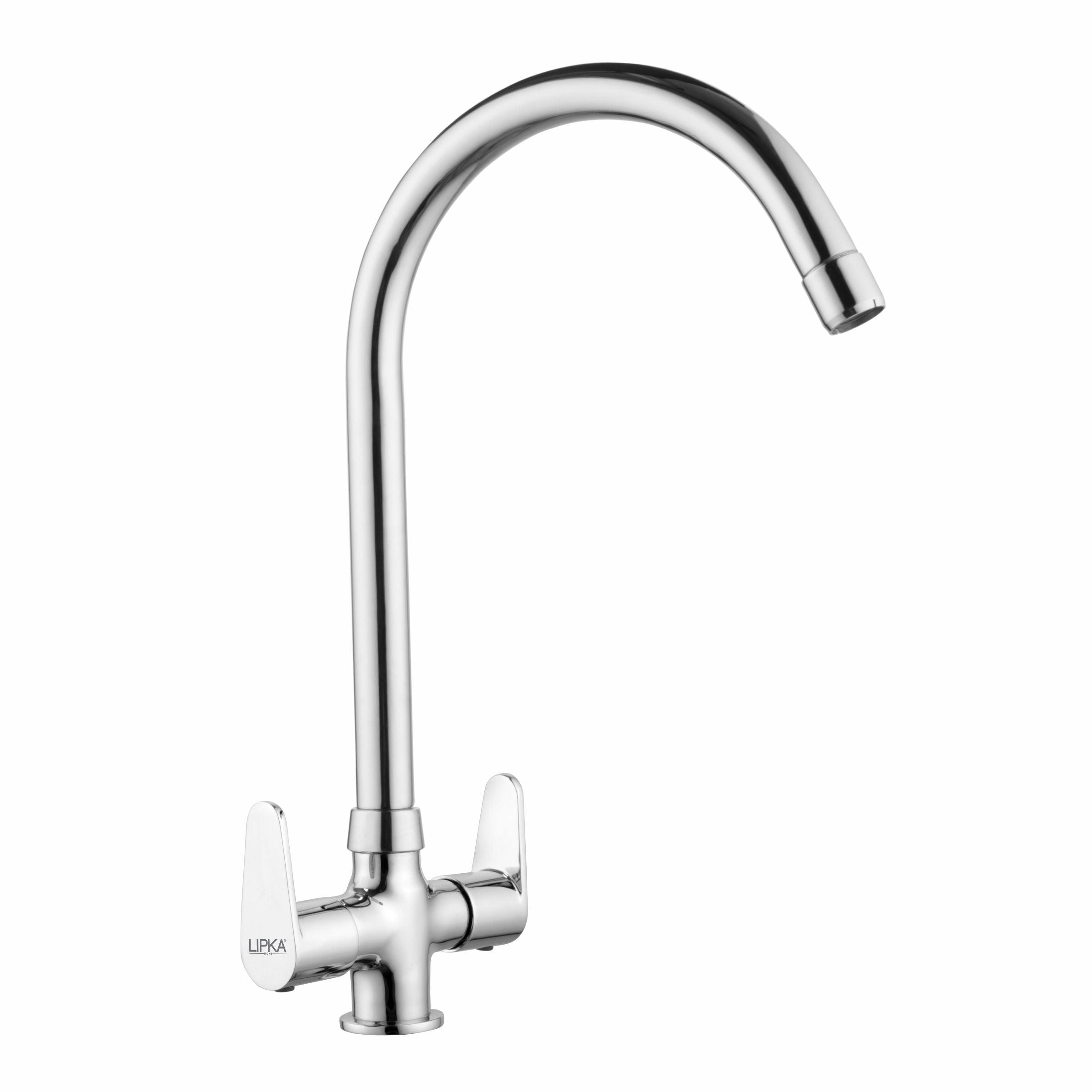 Virgo Centre Hole Basin Mixer Brass Faucet with Round Swivel Spout (20 Inches) - LIPKA - Lipka Home