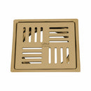 Pink Exclusive Square Flat Cut Floor Drain in Yellow Gold PVD Coating (6 x 6 Inches) - LIPKA - Lipka Home