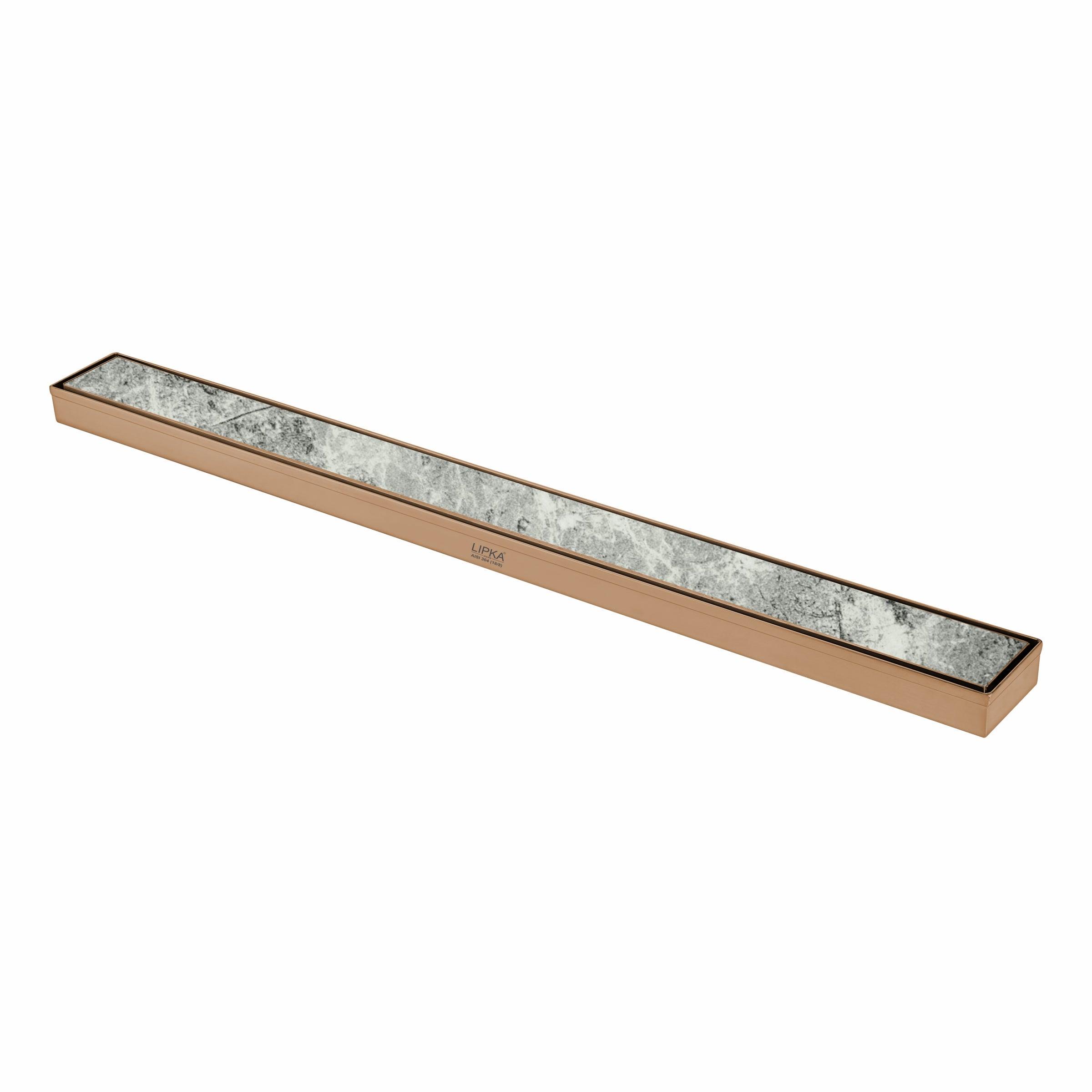 Tile Insert Shower Drain Channel - Antique Copper (40 x 2 Inches) 