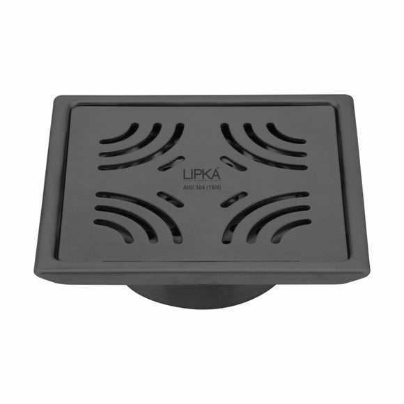 Purple Exclusive Square Floor Drain in Black PVD Coating (5 x 5 Inches) with Cockroach Trap - LIPKA - Lipka Home