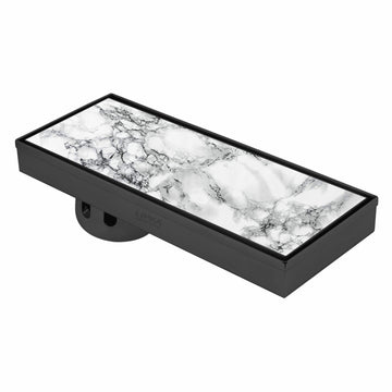 Marble Insert Shower Drain Channel - Black (18 x 5 Inches) - LIPKA - Lipka Home
