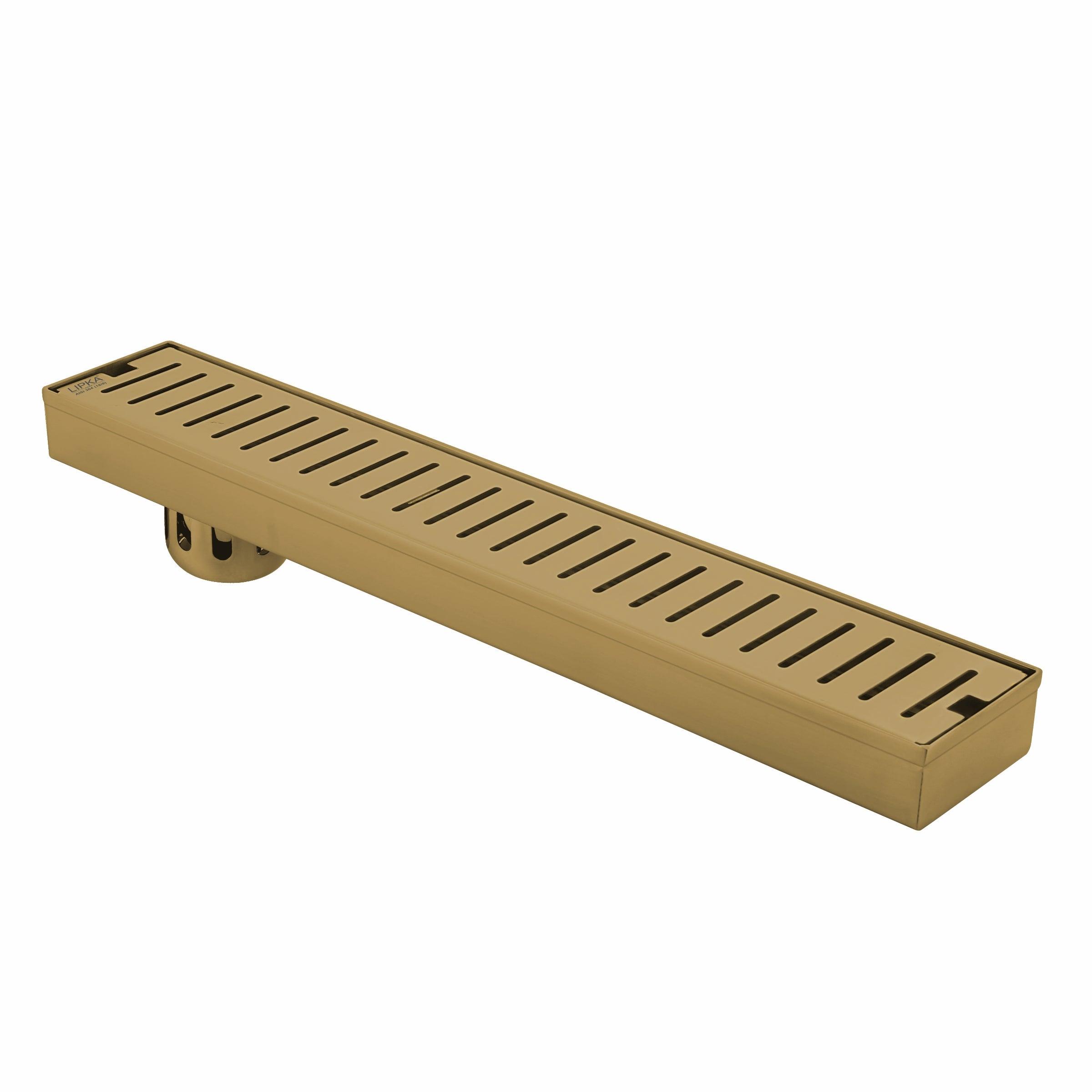 Vertical Shower Drain Channel - Yellow Gold (36 x 3 Inches) - LIPKA - Lipka Home