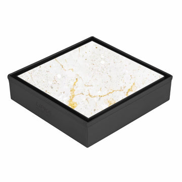 Marble Insert Square Floor Drain - Black (4 x 4 Inches) - LIPKA - Lipka Home
