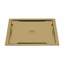 Yellow Exclusive Square Flat Cut Floor Drain in Yellow Gold PVD Coating (5 x 5 Inches) - LIPKA - Lipka Home