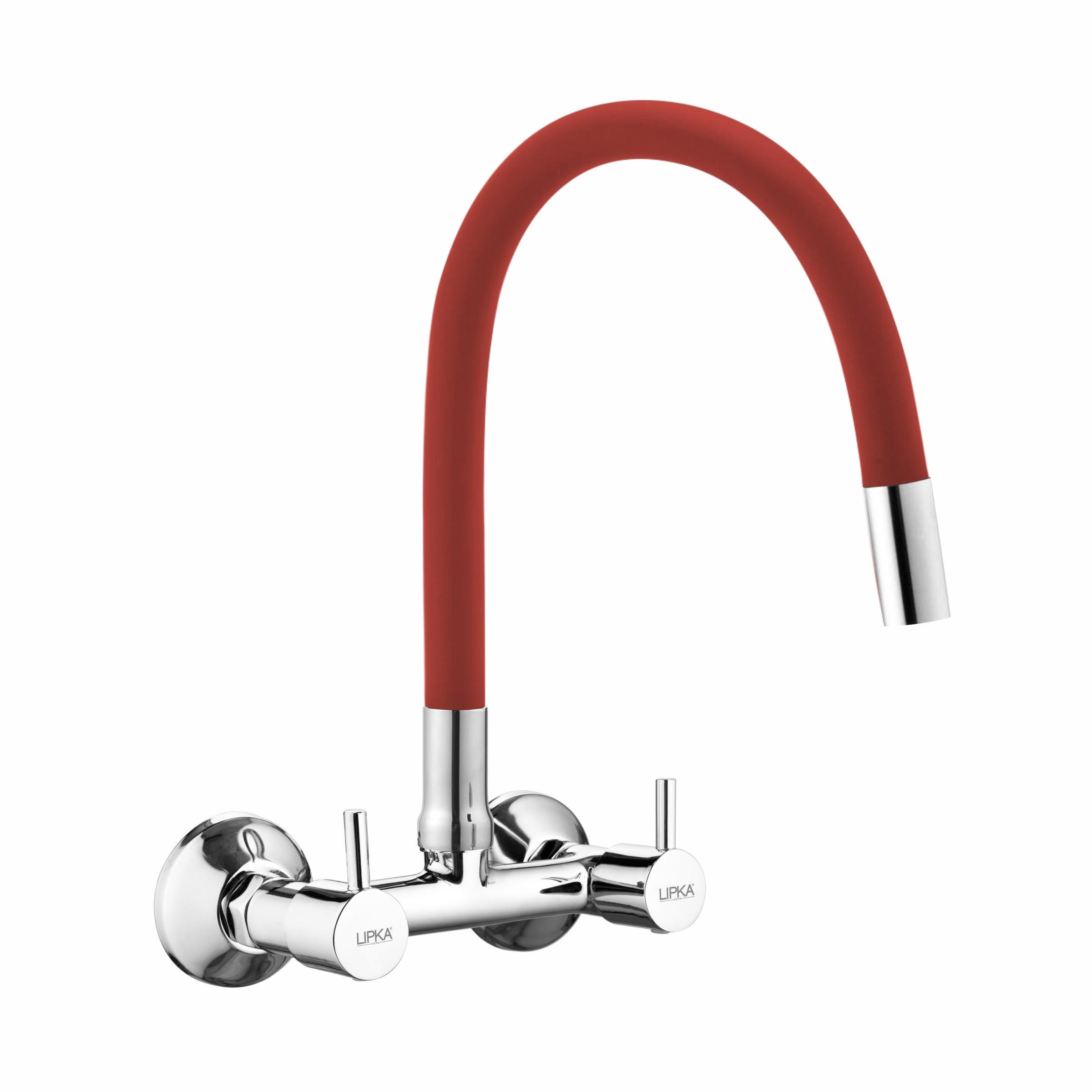 Kyron Sink Mixer Brass Faucet with Flexible Silicone Spout (Red) - LIPKA - Lipka Home