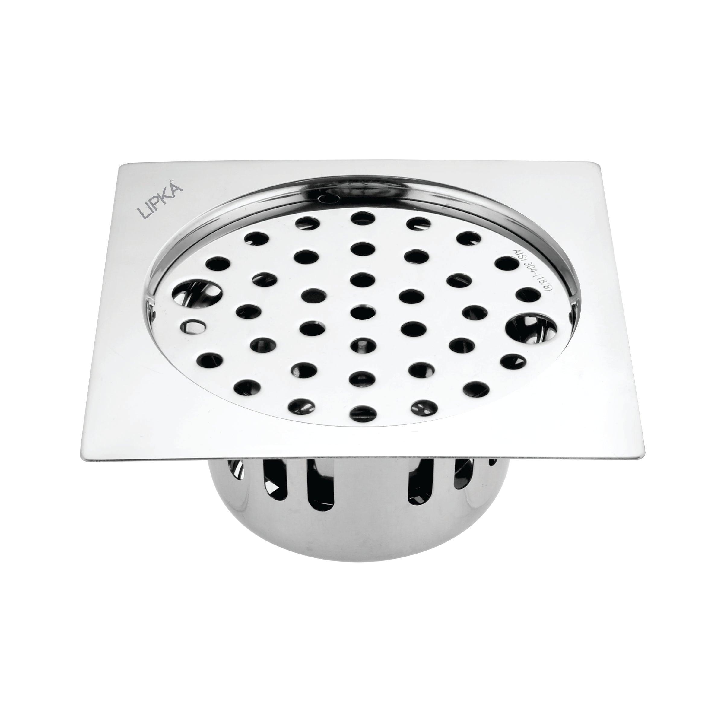 Square Flat Cut Floor Drain (6 x 6 Inches) with Lock and Cockroach Trap - LIPKA - Lipka Home