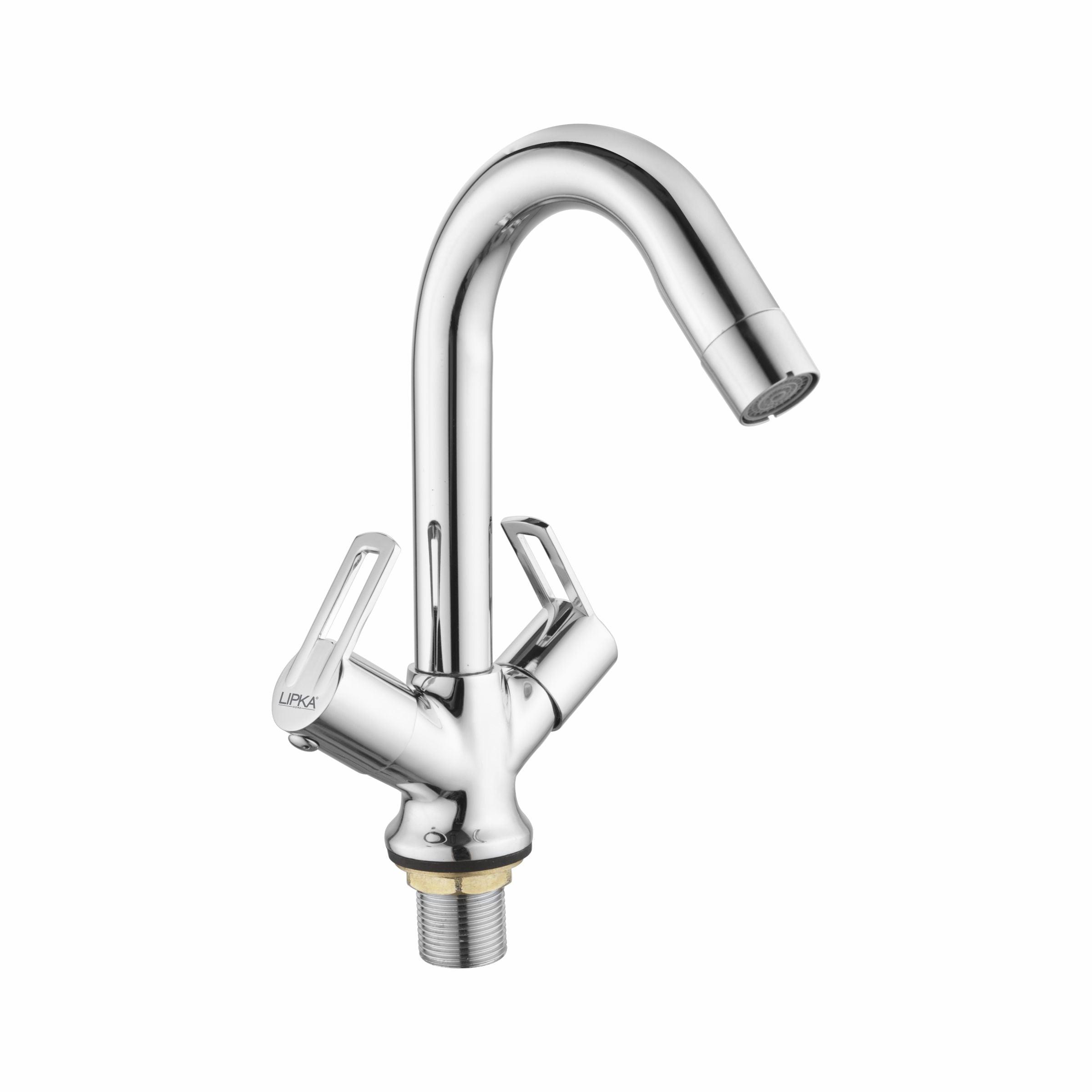 Kube Centre Hole Basin Mixer Brass Faucet with Swivel Spout - LIPKA - Lipka Home