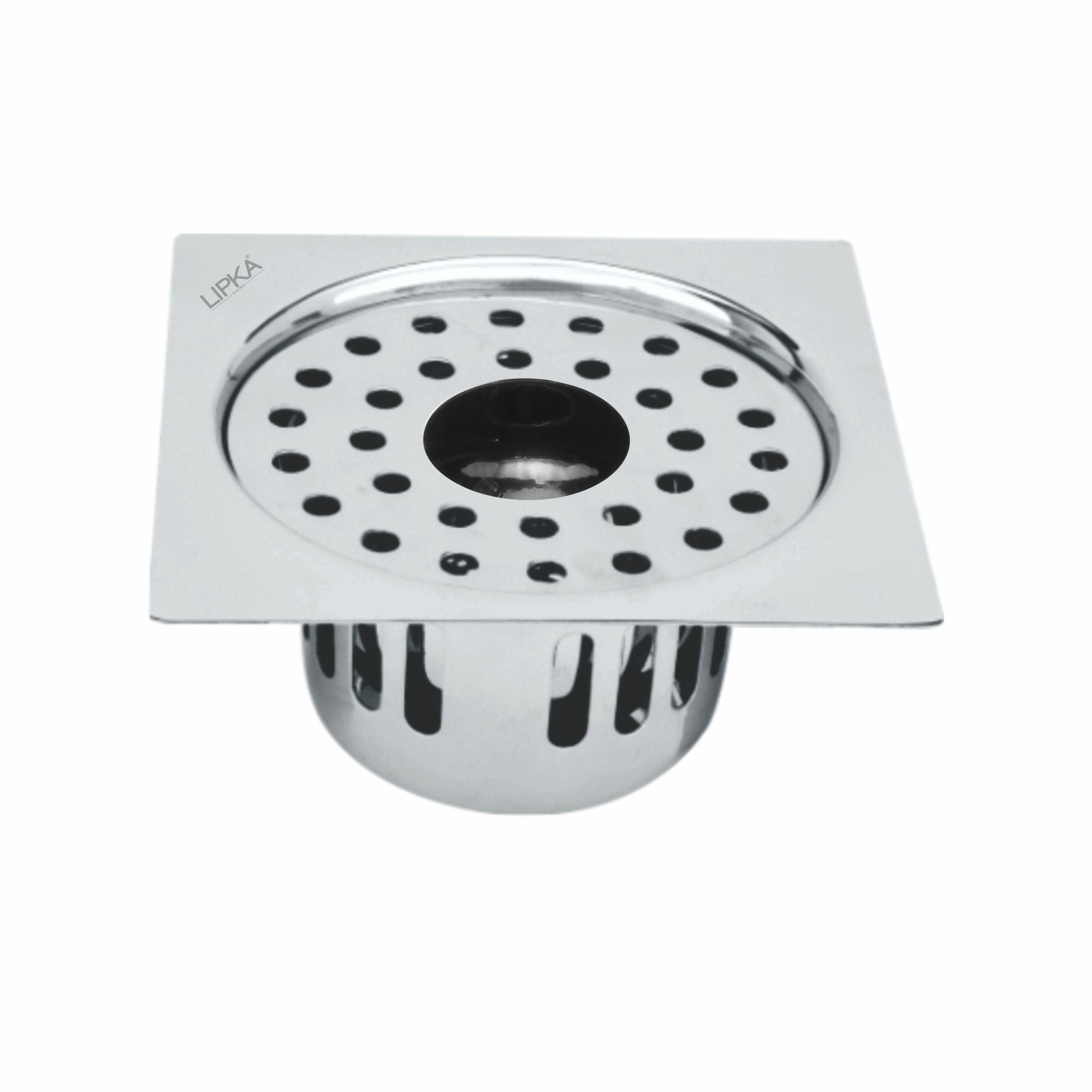 Square Flat Cut Floor Drain (5.5 x 5.5 Inches) with Hole and Cockroach Trap - LIPKA - Lipka Home