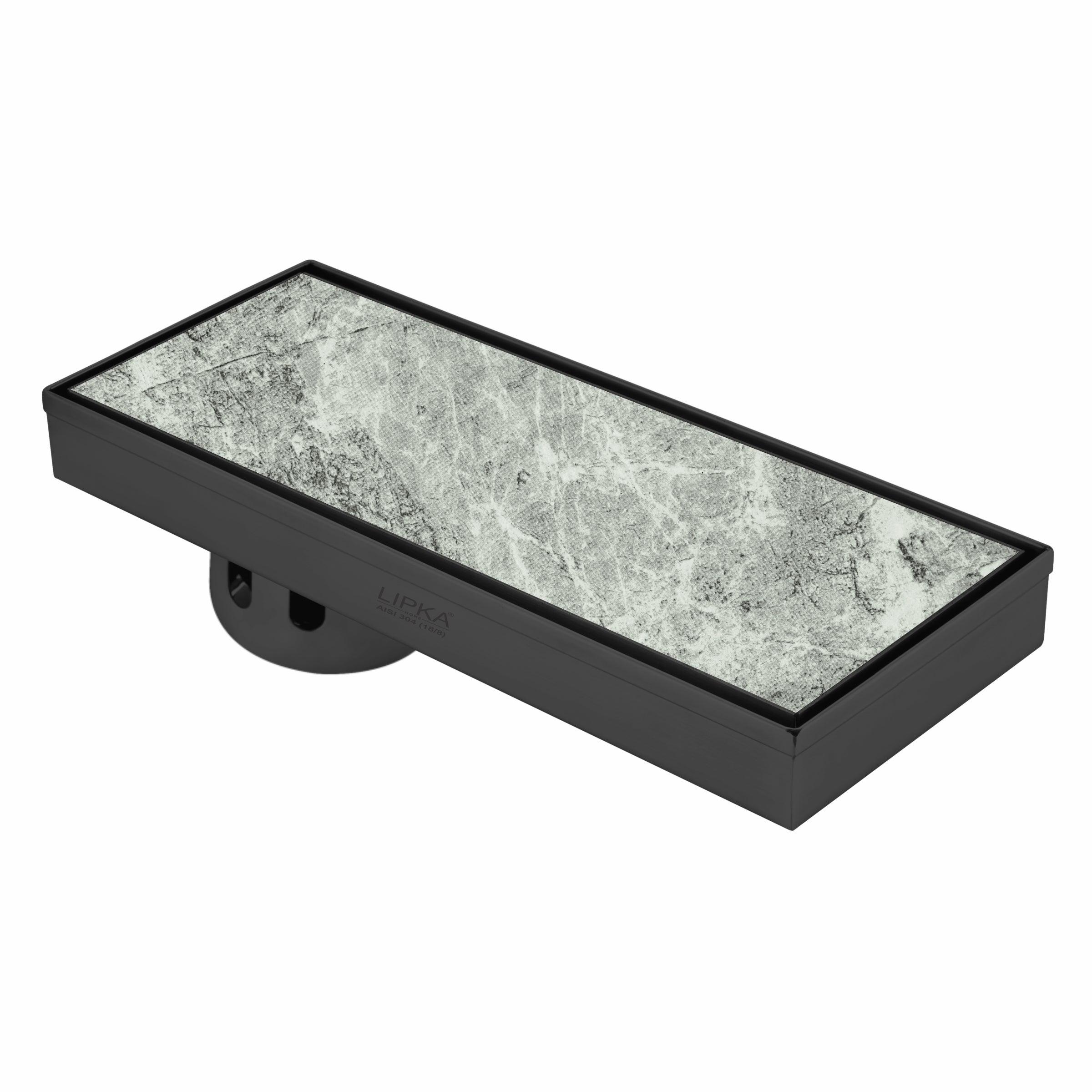 Tile Insert Shower Drain Channel - Black (12 x 5 Inches)