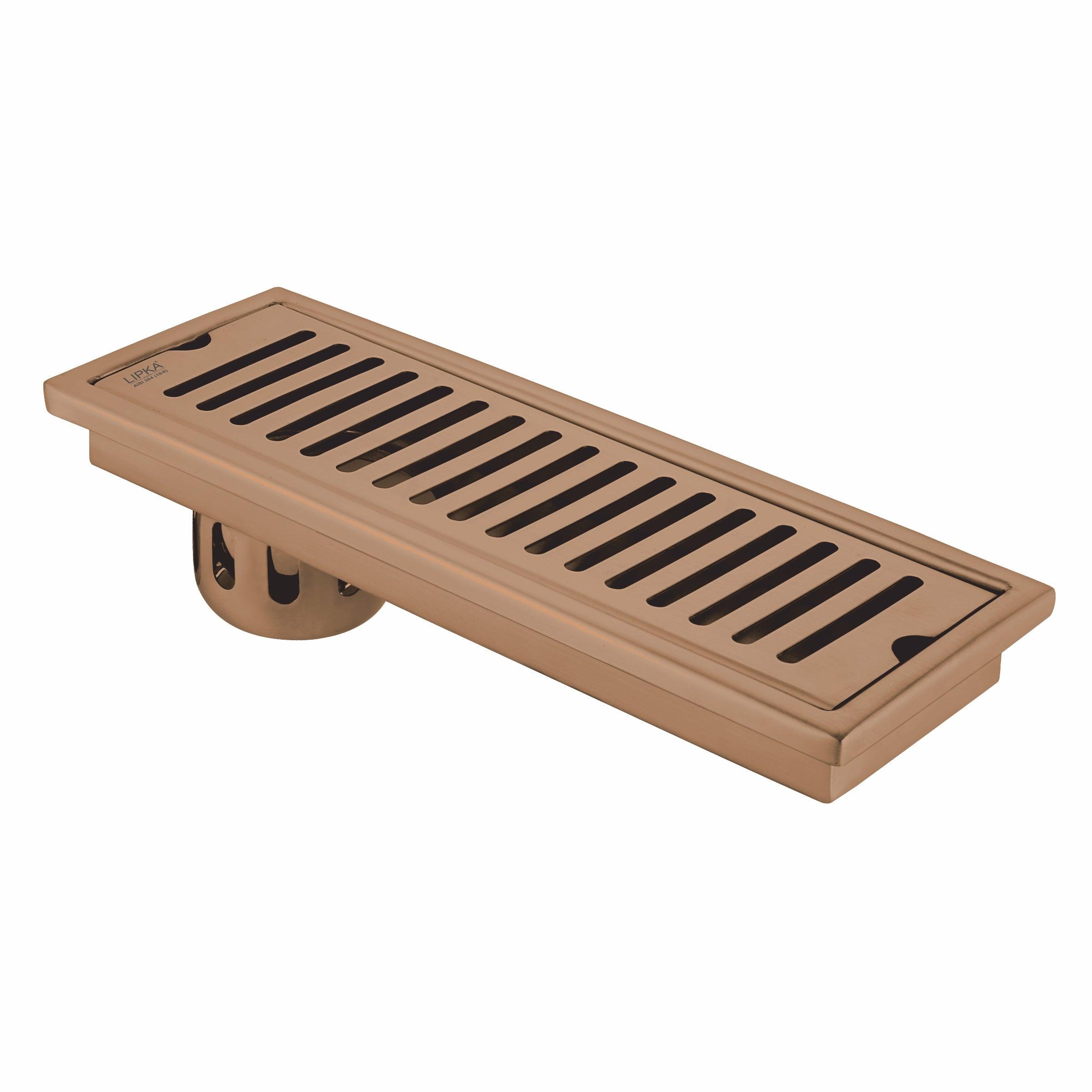 Vertical Shower Drain Channel - Antique Copper (24 x 5 Inches) - LIPKA - Lipka Home