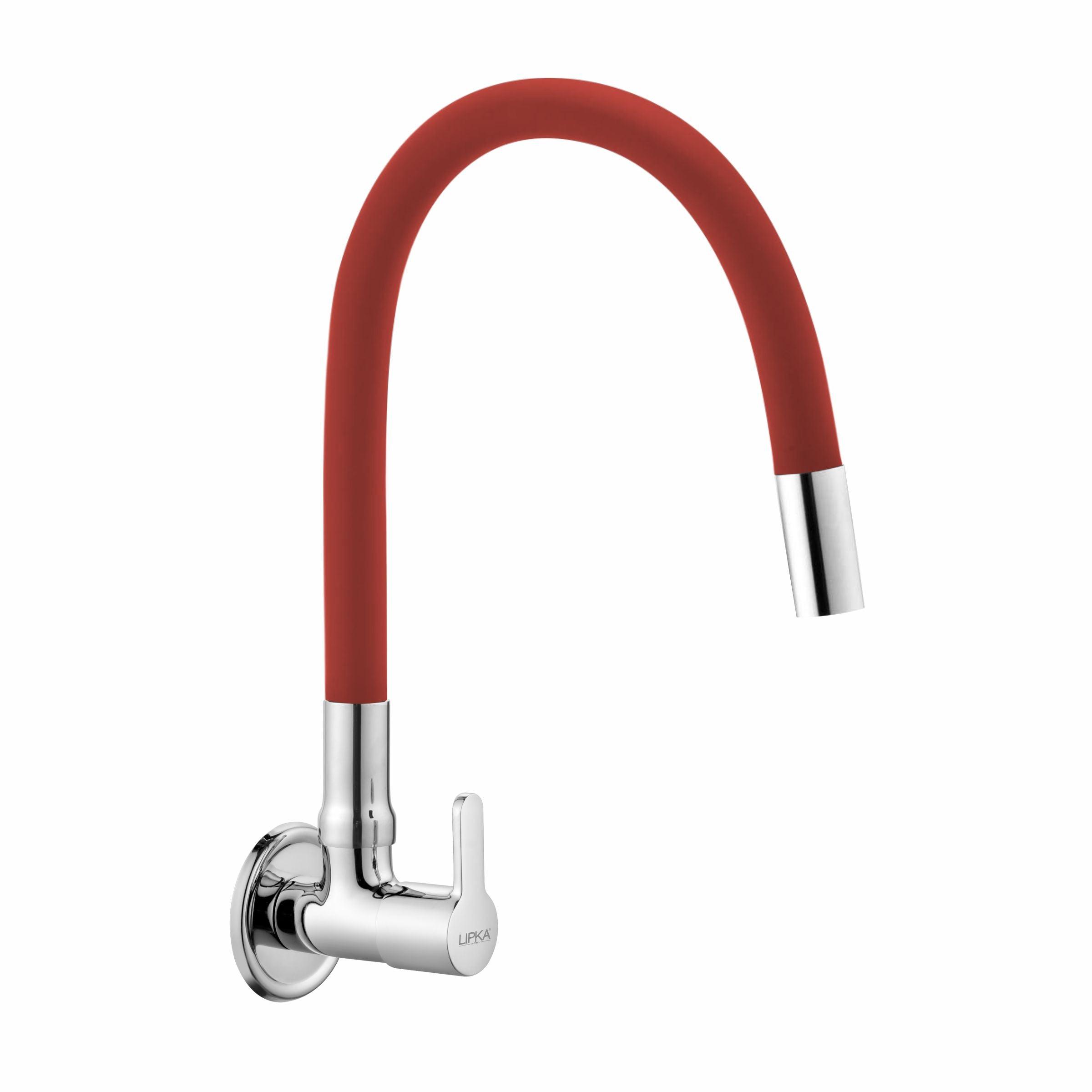 Fusion Sink Tap Brass Faucet with Flexible Silicone Spout (Red) - LIPKA - Lipka Home