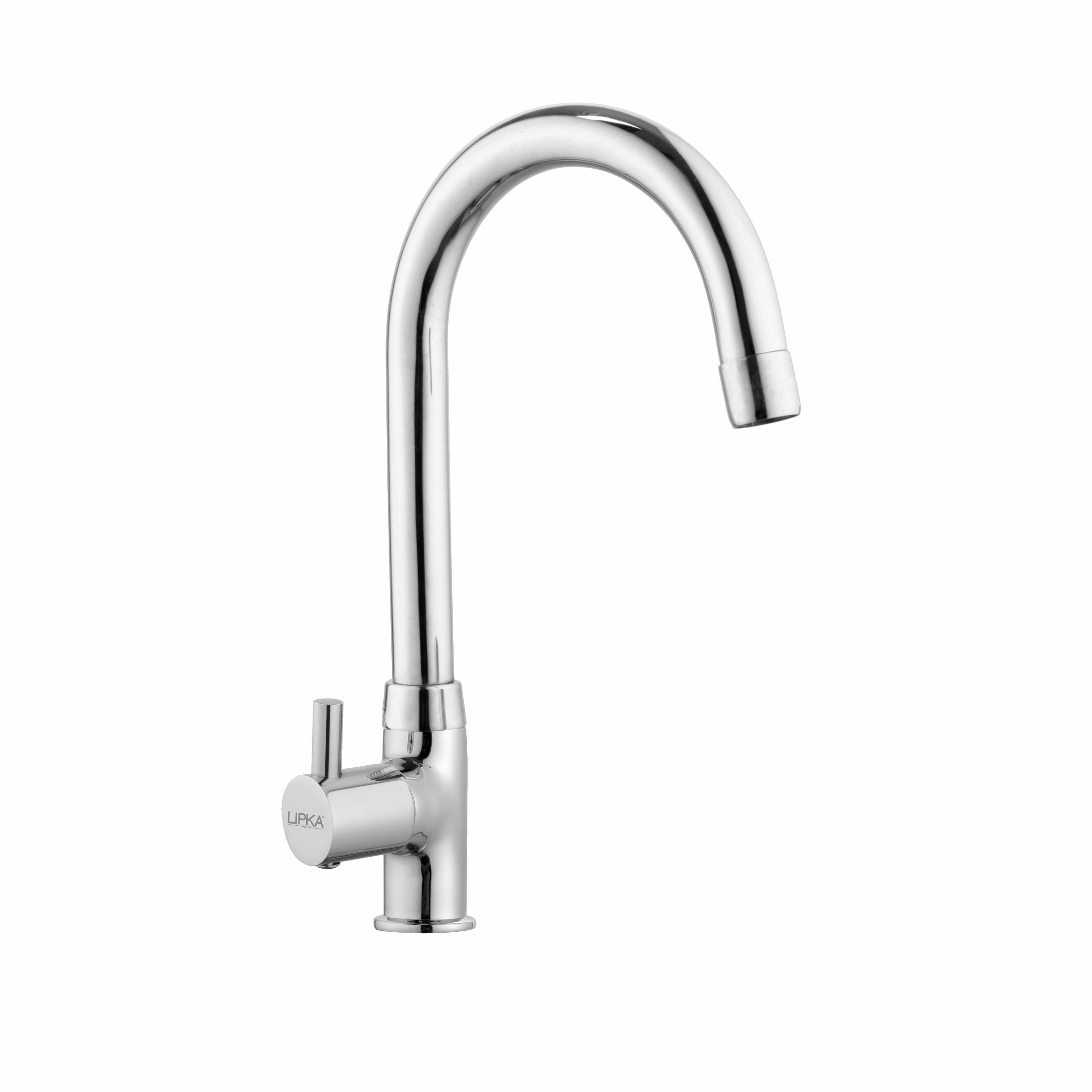 Kyron Swan Neck Brass Faucet with Round Swivel Spout (15 Inches) - LIPKA - Lipka Home