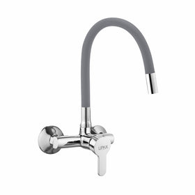 Fusion Single Lever Sink Mixer with Grey Flexible Silicone Spout (20 Inches) - LIPKA - Lipka Home