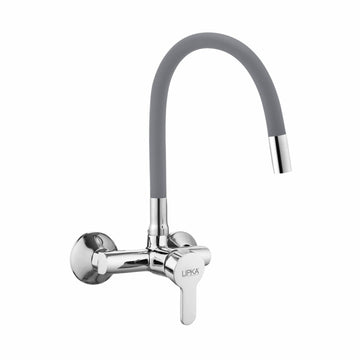 Fusion Single Lever Sink Mixer with Grey Flexible Silicone Spout (20 Inches) - LIPKA - Lipka Home
