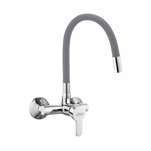 Fusion Single Lever Sink Mixer with Grey Flexible Silicone Spout (20 Inches) - LIPKA - Lipka Home