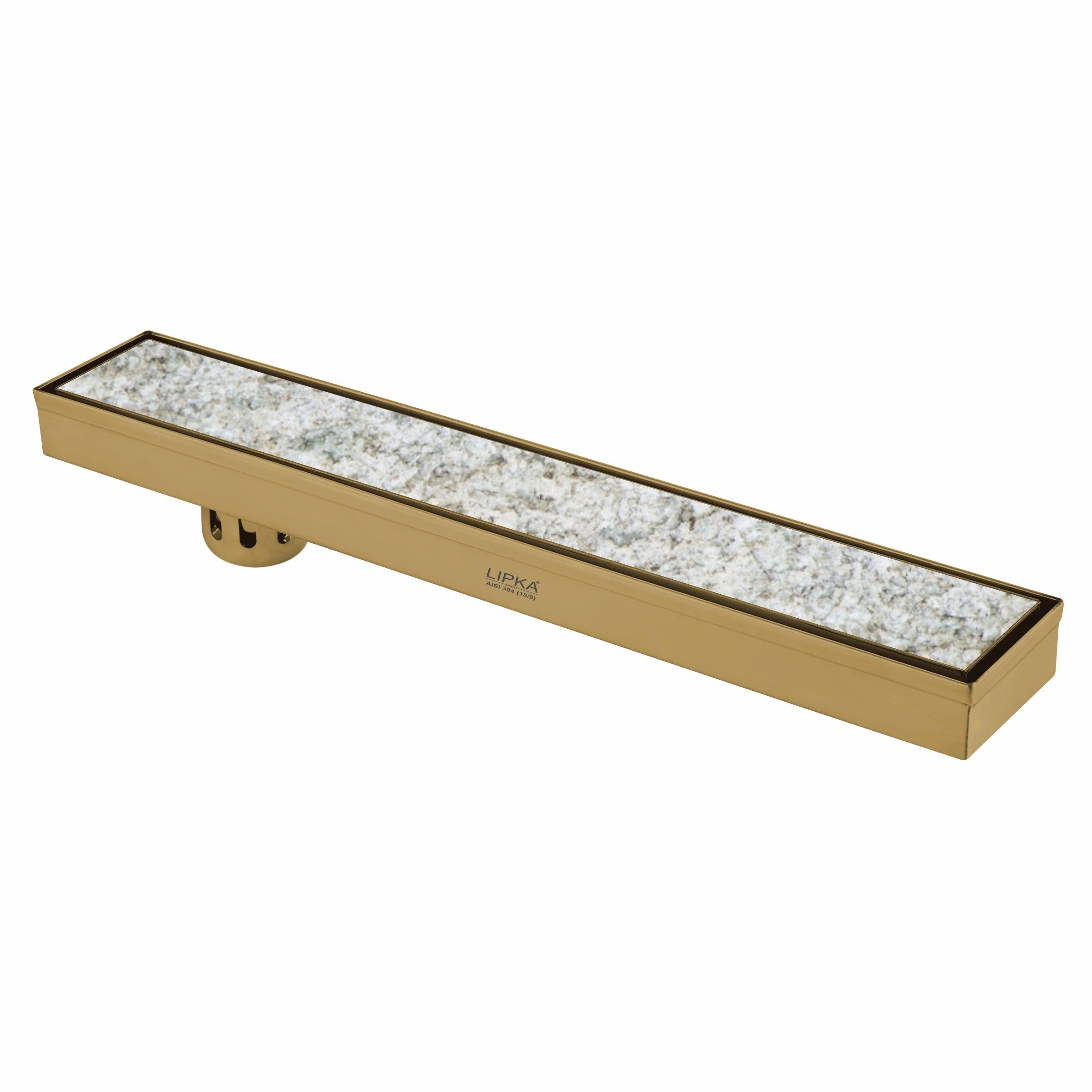Marble Insert Shower Drain Channel - Yellow Gold (12 x 2 Inches)