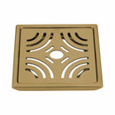 Purple Exclusive Square Floor Drain in Yellow Gold PVD Coating (6 x 6 Inches) with Hole - LIPKA - Lipka Home