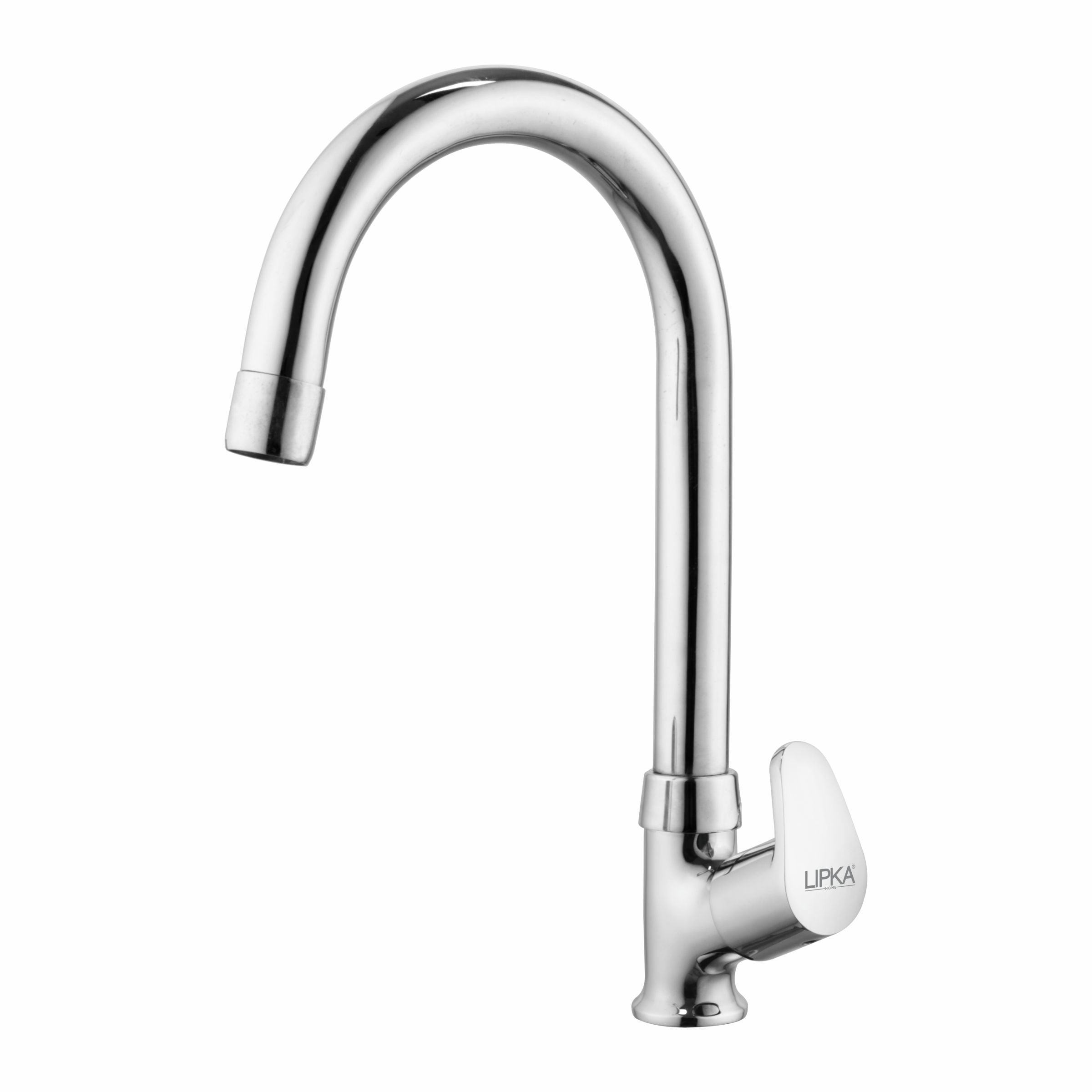 Apple Swan Neck Brass Faucet with Round Swivel Spout (15 Inches) - LIPKA - Lipka Home