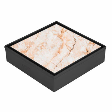 Marble Insert Square Floor Drain - Black (6 x 6 Inches) - LIPKA - Lipka Home