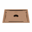 Yellow Exclusive Square Flat Cut Floor Drain in Antique Copper PVD Coating (6 x 6 Inches) with Hole - LIPKA - Lipka Home