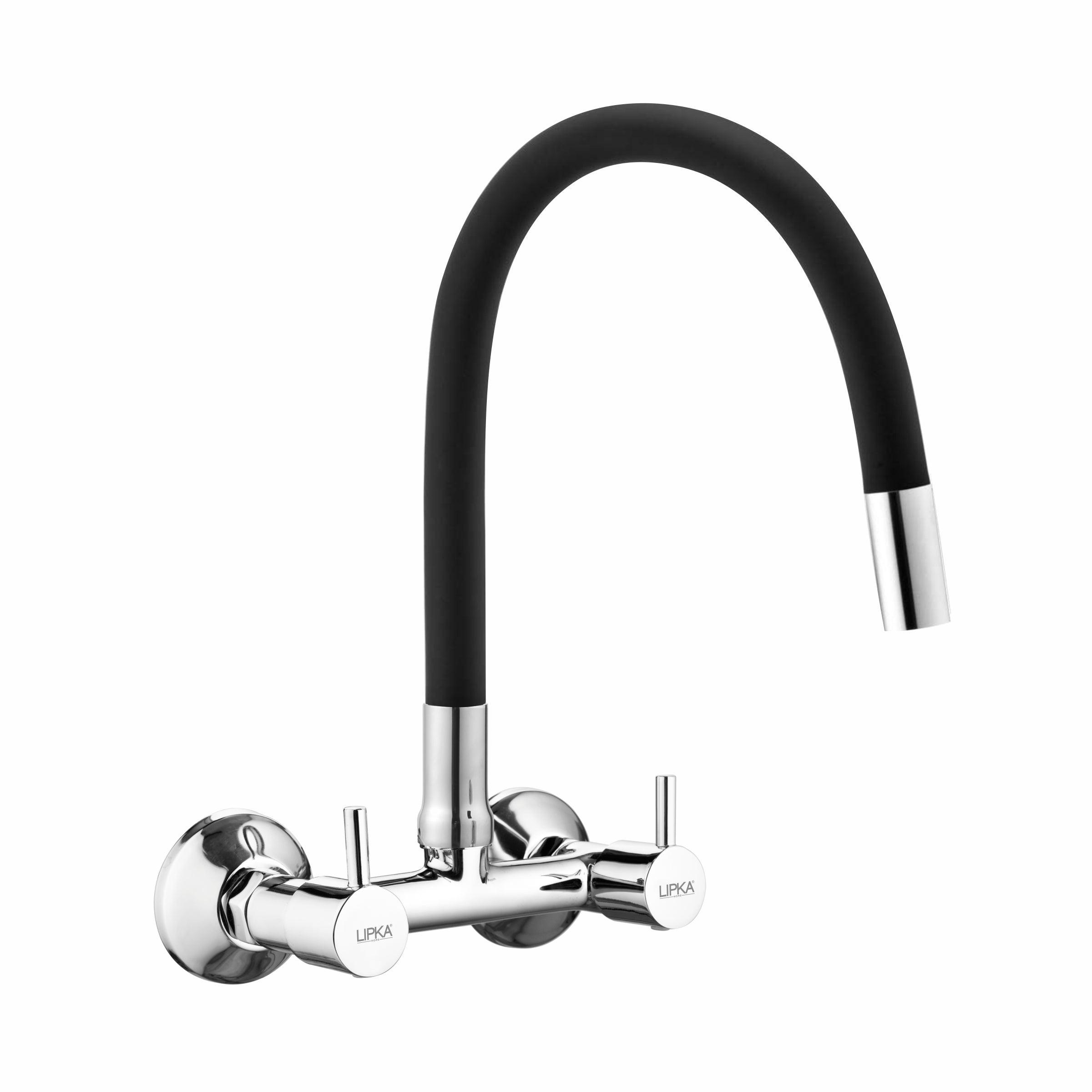 Kyron Sink Mixer Brass Faucet with Flexible Silicone Spout (Black) - LIPKA - Lipka Home