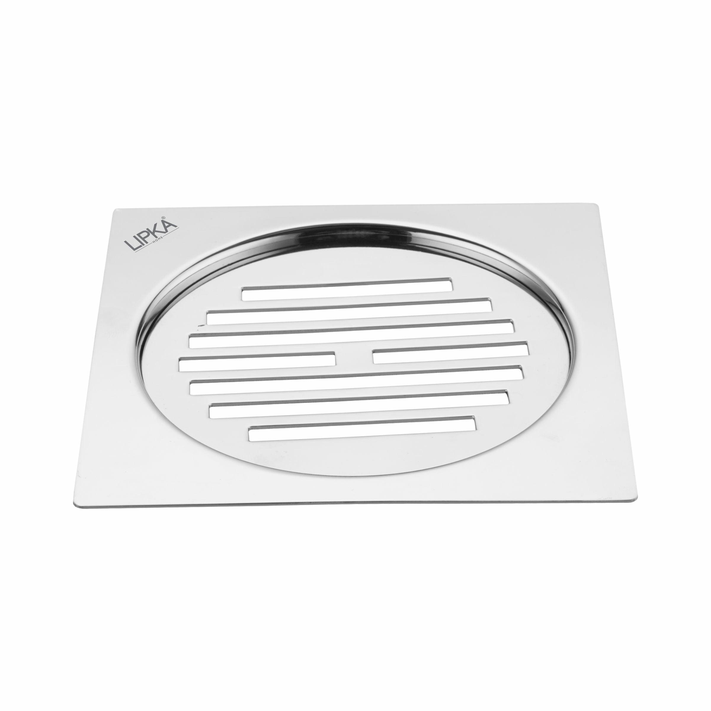 Eon Square Flat Cut Floor Drain with Golden Classic Jali (5 x 5 Inches) - LIPKA - Lipka Home