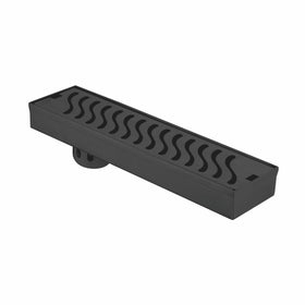 Wave Shower Drain Channel - Black (24 x 3 Inches) - LIPKA - Lipka Home