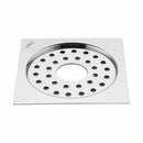 Eon Square Flat Cut Floor Drain with Plain Jali and Hole (5 x 5 Inches) - LIPKA - Lipka Home