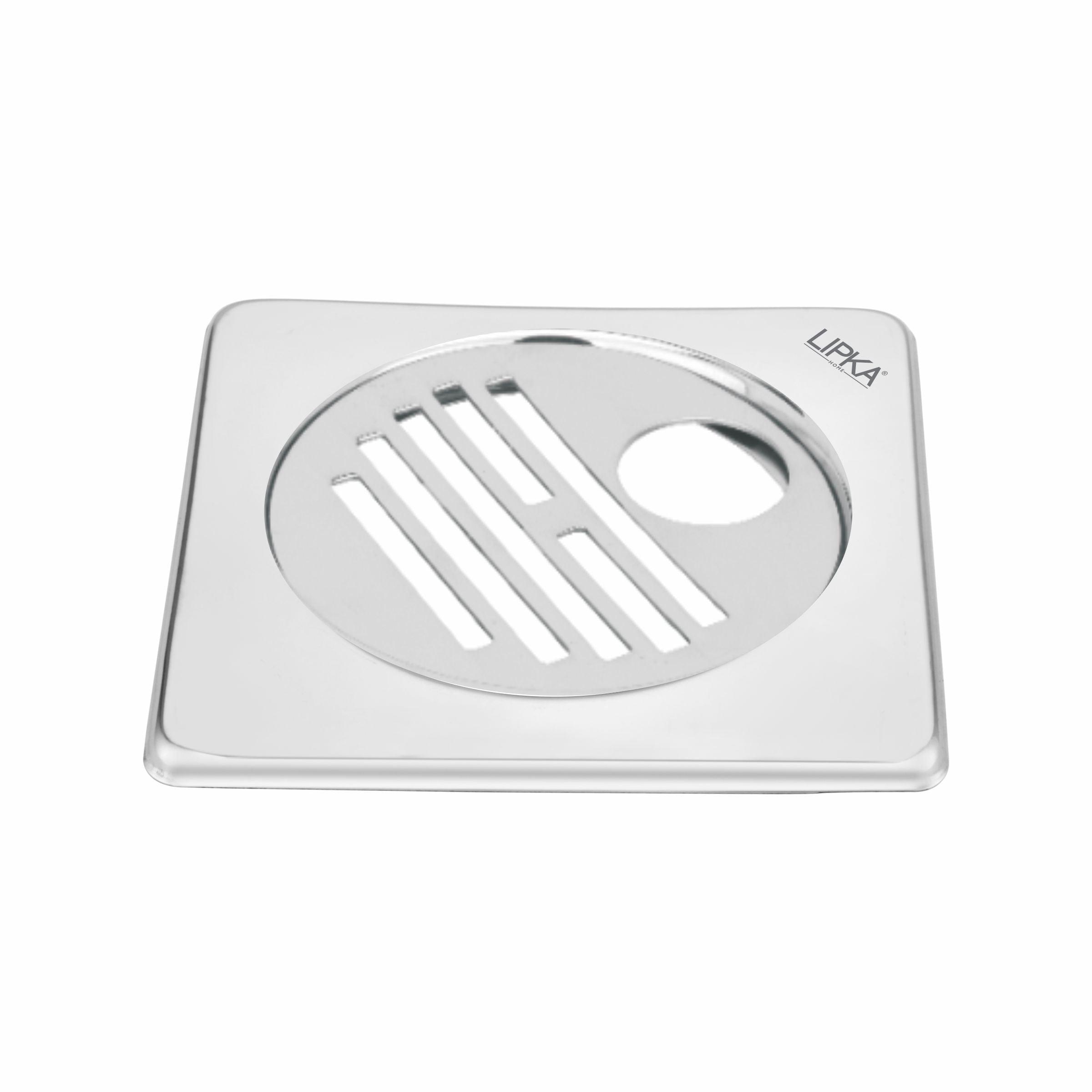 Eon Square Floor Drain with Golden Classic Jali and Hole (6 x 6 Inches) - LIPKA - Lipka Home