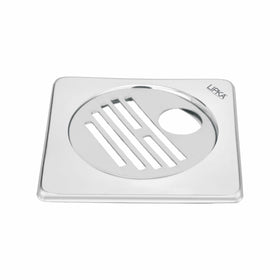 Eon Square Floor Drain with Golden Classic Jali and Hole (6 x 6 Inches) - LIPKA - Lipka Home