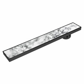 Marble Insert Shower Drain Channel - Black (36 x 5 Inches) - LIPKA - Lipka Home