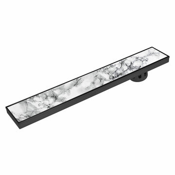Marble Insert Shower Drain Channel - Black (36 x 5 Inches) - LIPKA - Lipka Home