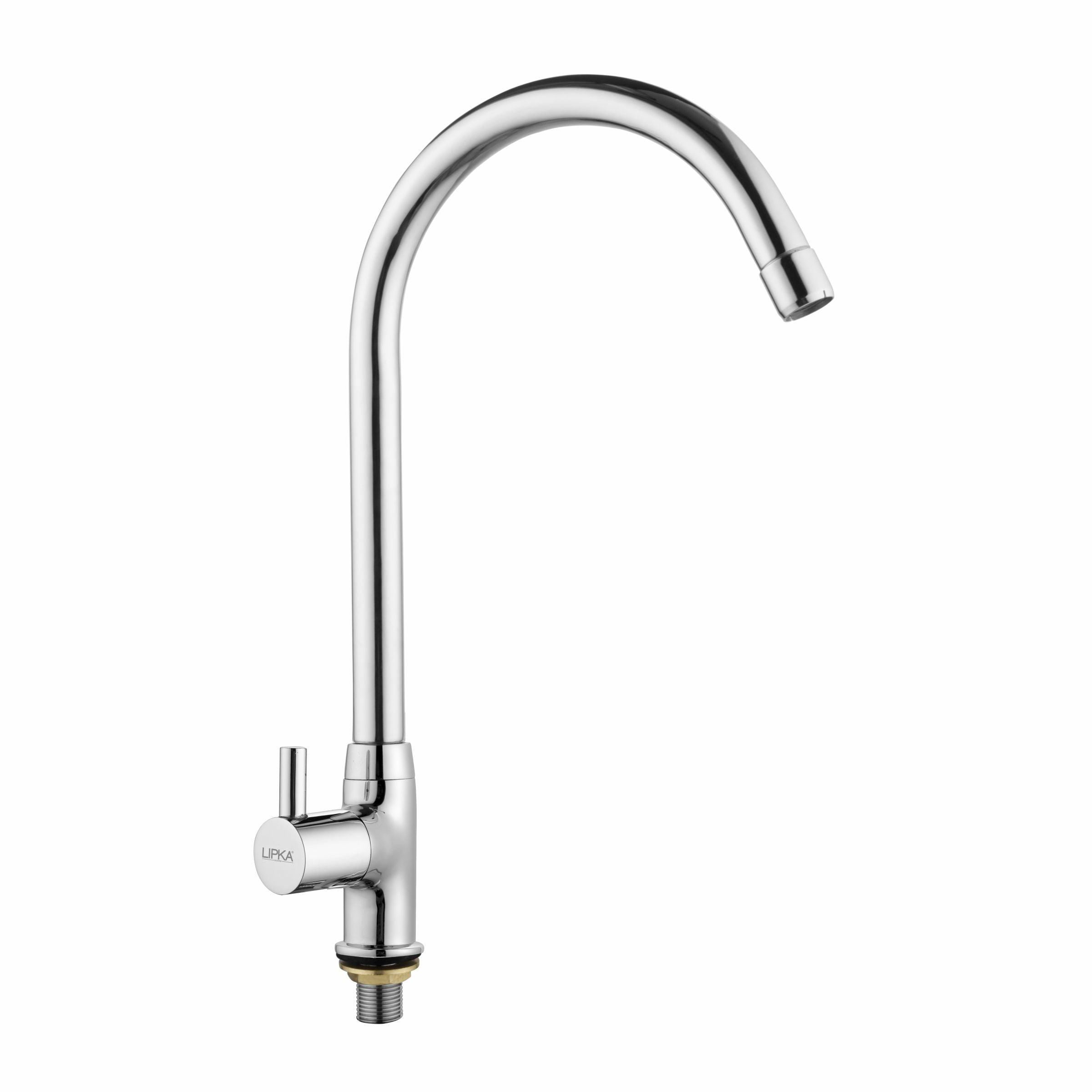 Kyron Swan Neck Brass Faucet with Round Swivel Spout (20 Inches) - LIPKA - Lipka Home