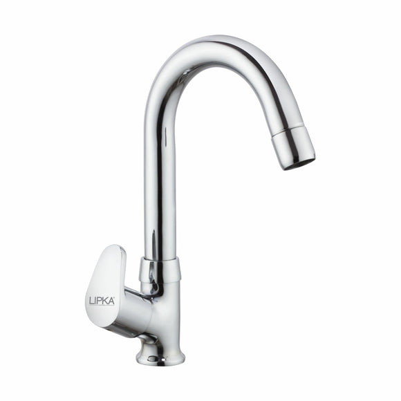 Apple Swan Neck Brass Faucet with Round Swivel Spout (12 Inches) - LIPKA - Lipka Home