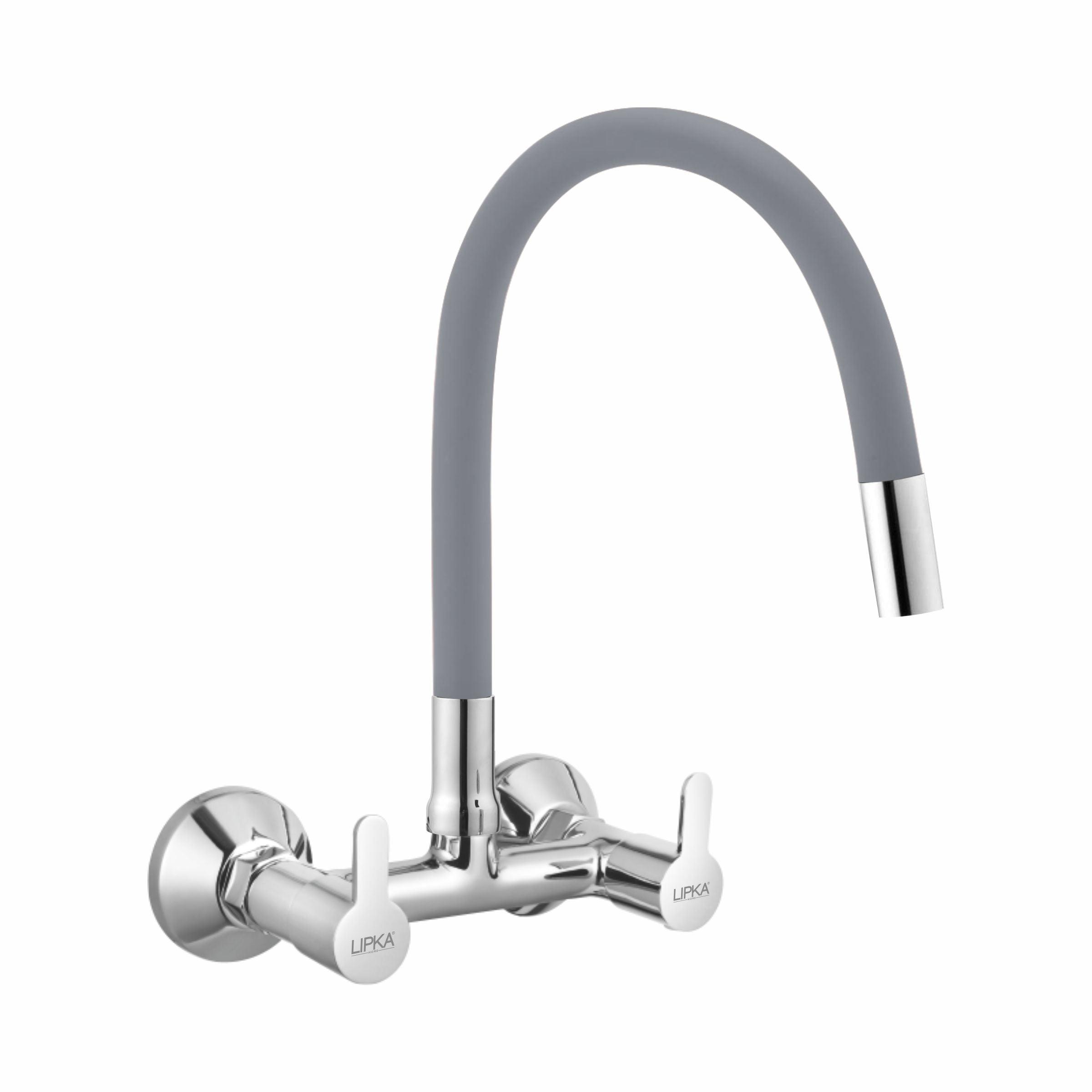 Fusion Sink Mixer Brass Faucet with Flexible Silicone Spout (Grey) - LIPKA - Lipka Home