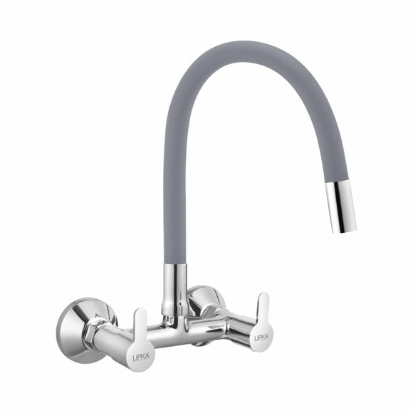 Fusion Sink Mixer Brass Faucet with Flexible Silicone Spout (Grey) - LIPKA - Lipka Home