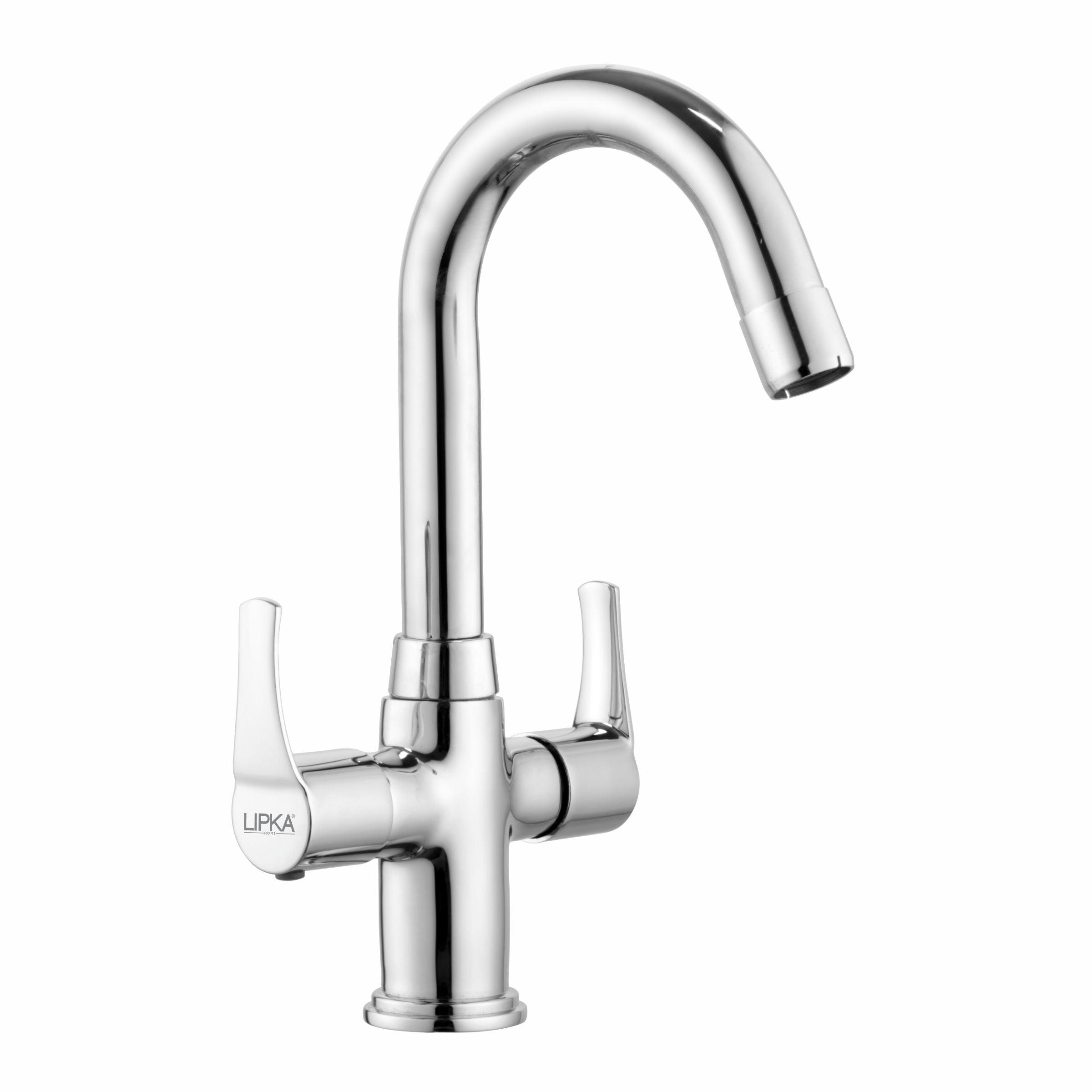 Coral Centre Hole Basin Mixer Brass Faucet with Round Swivel Spout (12 Inches) - LIPKA - Lipka Home