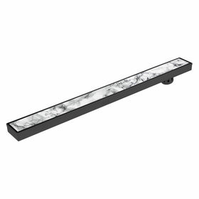 Marble Insert Shower Drain Channel - Black (40 x 3 Inches) - LIPKA - Lipka Home