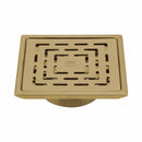 Orange Exclusive Square Floor Drain in Yellow Gold PVD Coating (5 x 5 Inches) with Cockroach Trap - LIPKA - Lipka Home