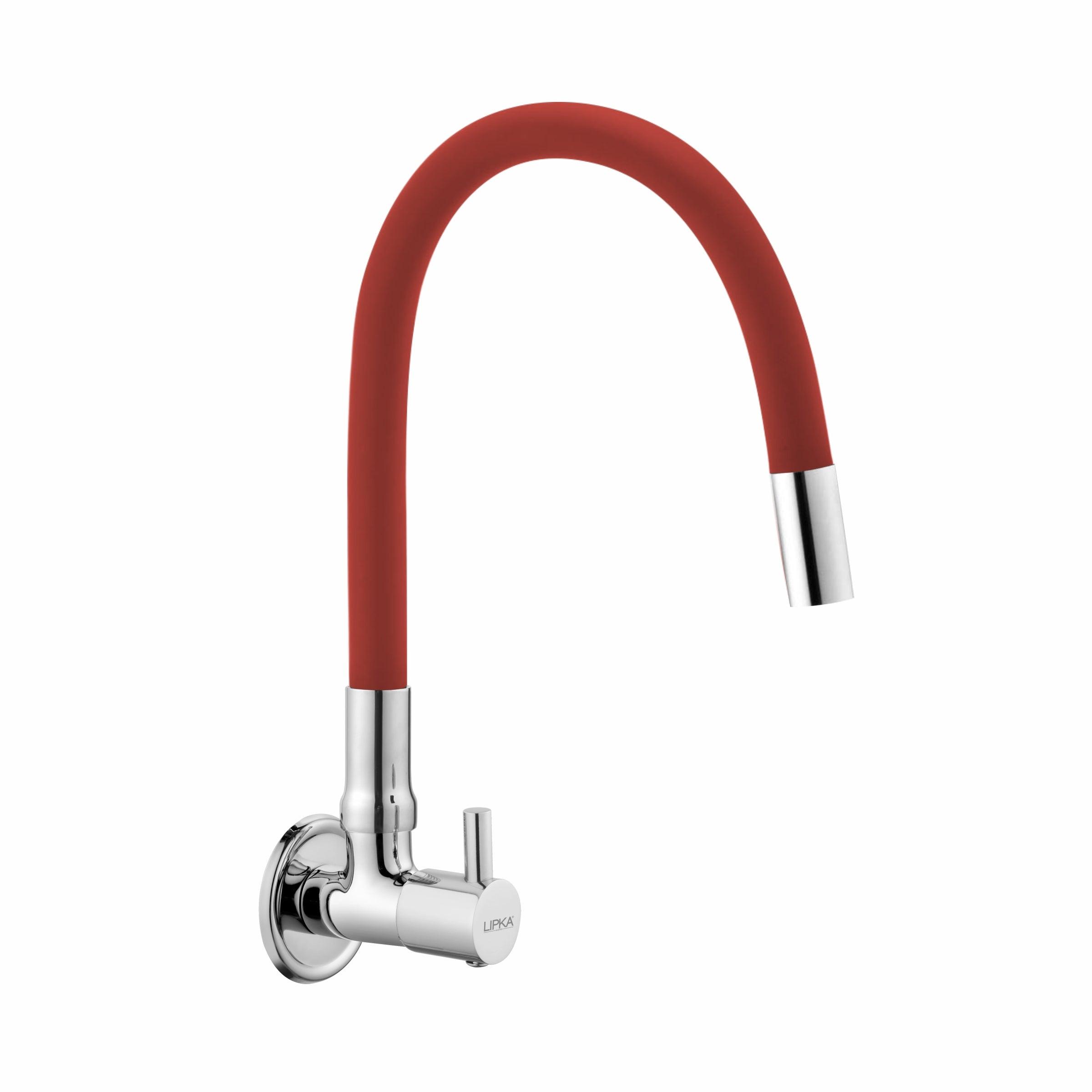 Kyron Sink Tap Brass Faucet with Flexible Silicone Spout (Red) - LIPKA - Lipka Home