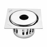 Full Moon Square Floor Drain (5.5 x 5.5 Inches) with Hole and Cockroach Trap - LIPKA