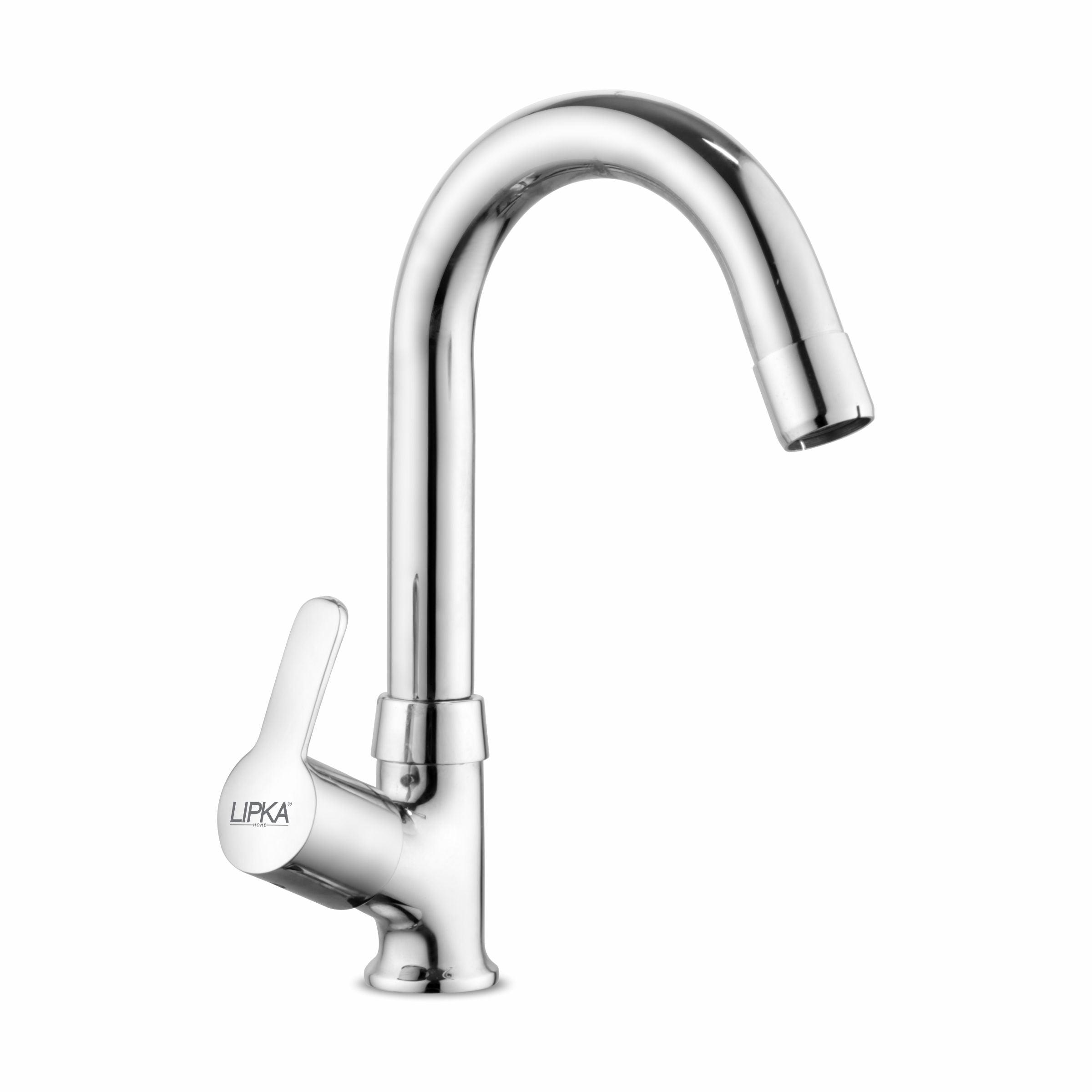 Frenk Swan Neck Brass Faucet with Round Swivel Spout (12 Inches) - LIPKA - Lipka Home