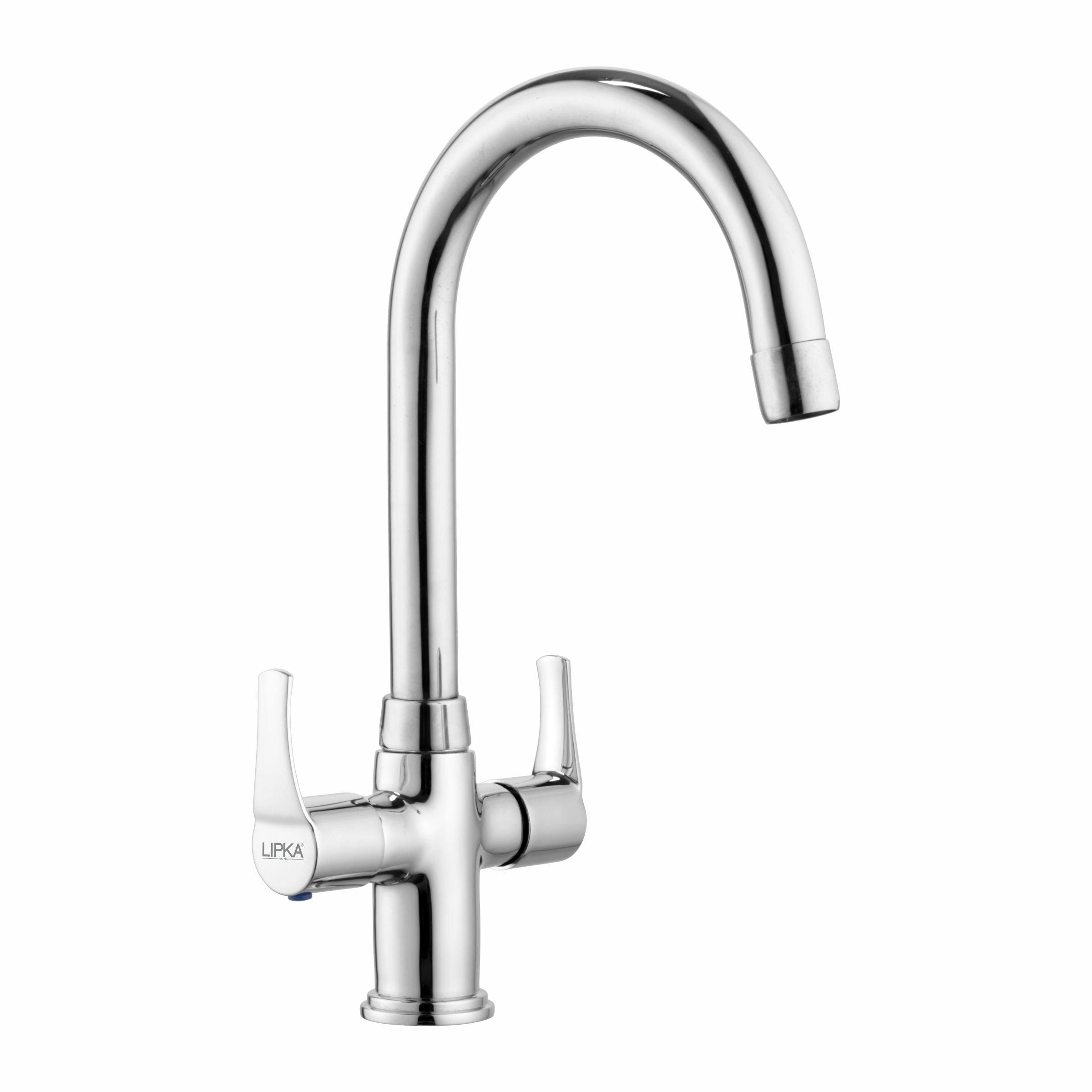 Coral Centre Hole Basin Mixer Brass Faucet with Round Swivel Spout (15 Inches) - LIPKA - Lipka Home