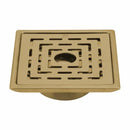 Orange Exclusive Square Floor Drain in Yellow Gold PVD Coating (5 x 5 Inches) with Hole & Cockroach Trap - LIPKA - Lipka Home