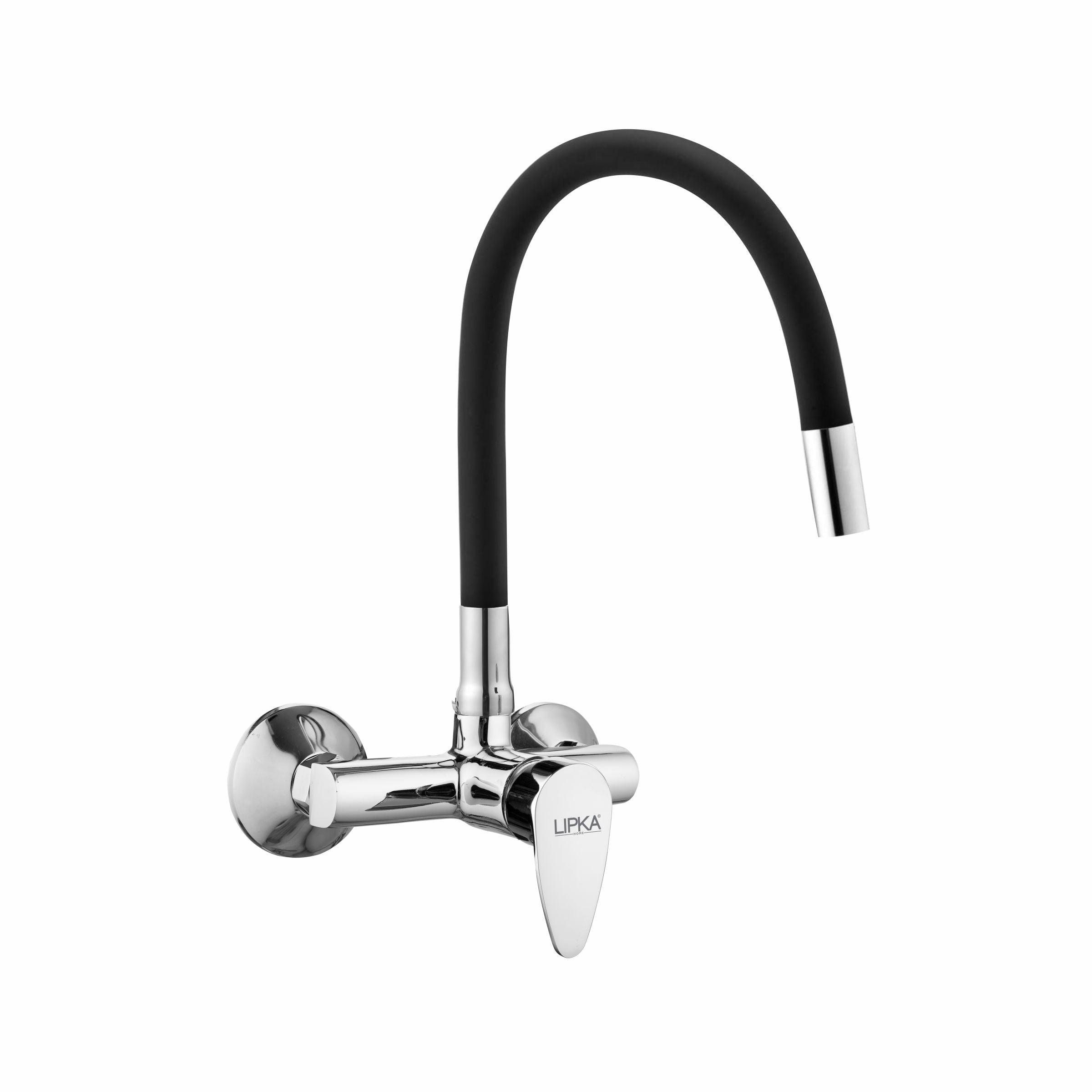 Virgo Single Lever Sink Mixer with Black Flexible Silicone Spout (20 Inches) - LIPKA - Lipka Home