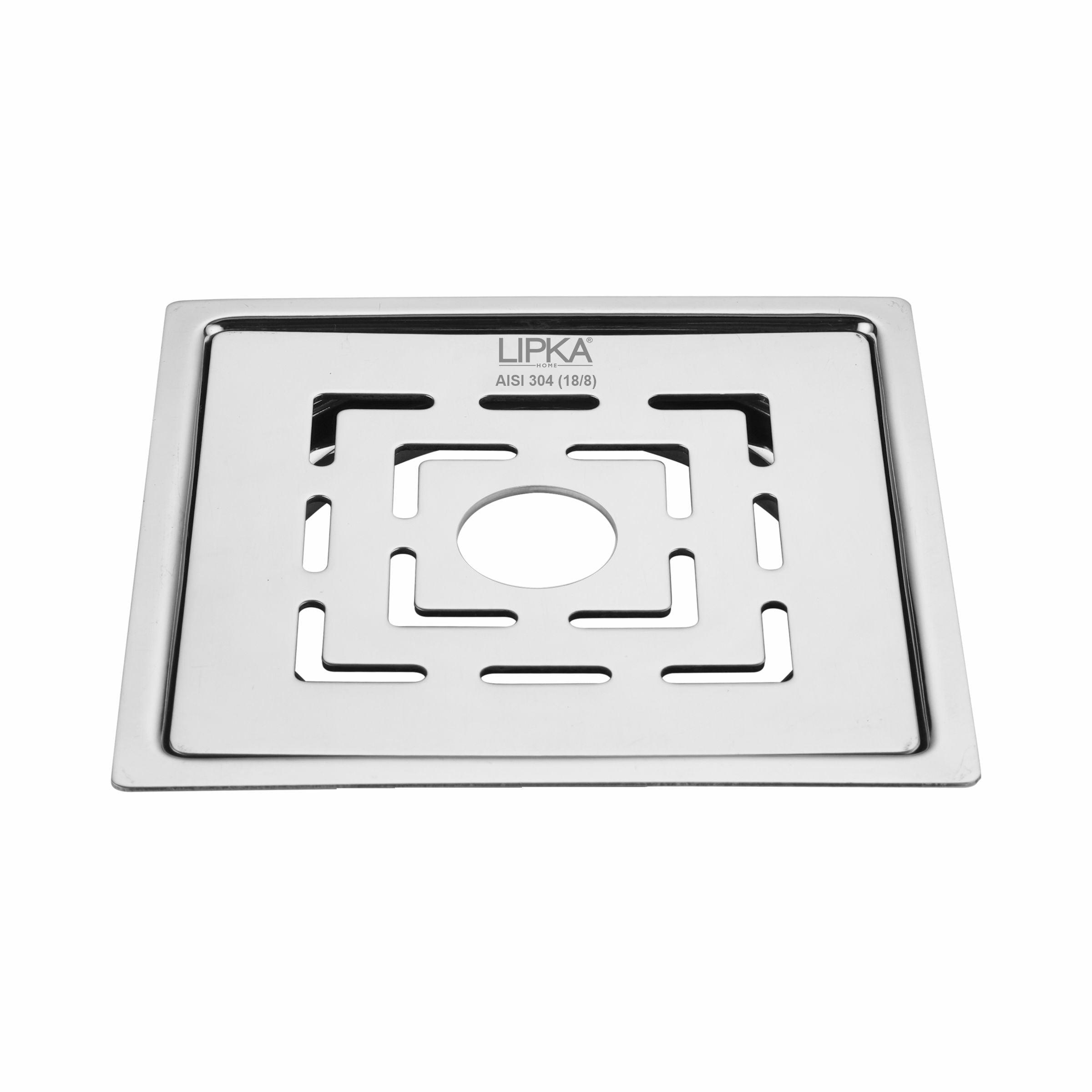 Orange Flat Cut Exclusive Square Floor Drain (5 x 5 Inches) with Hole - LIPKA