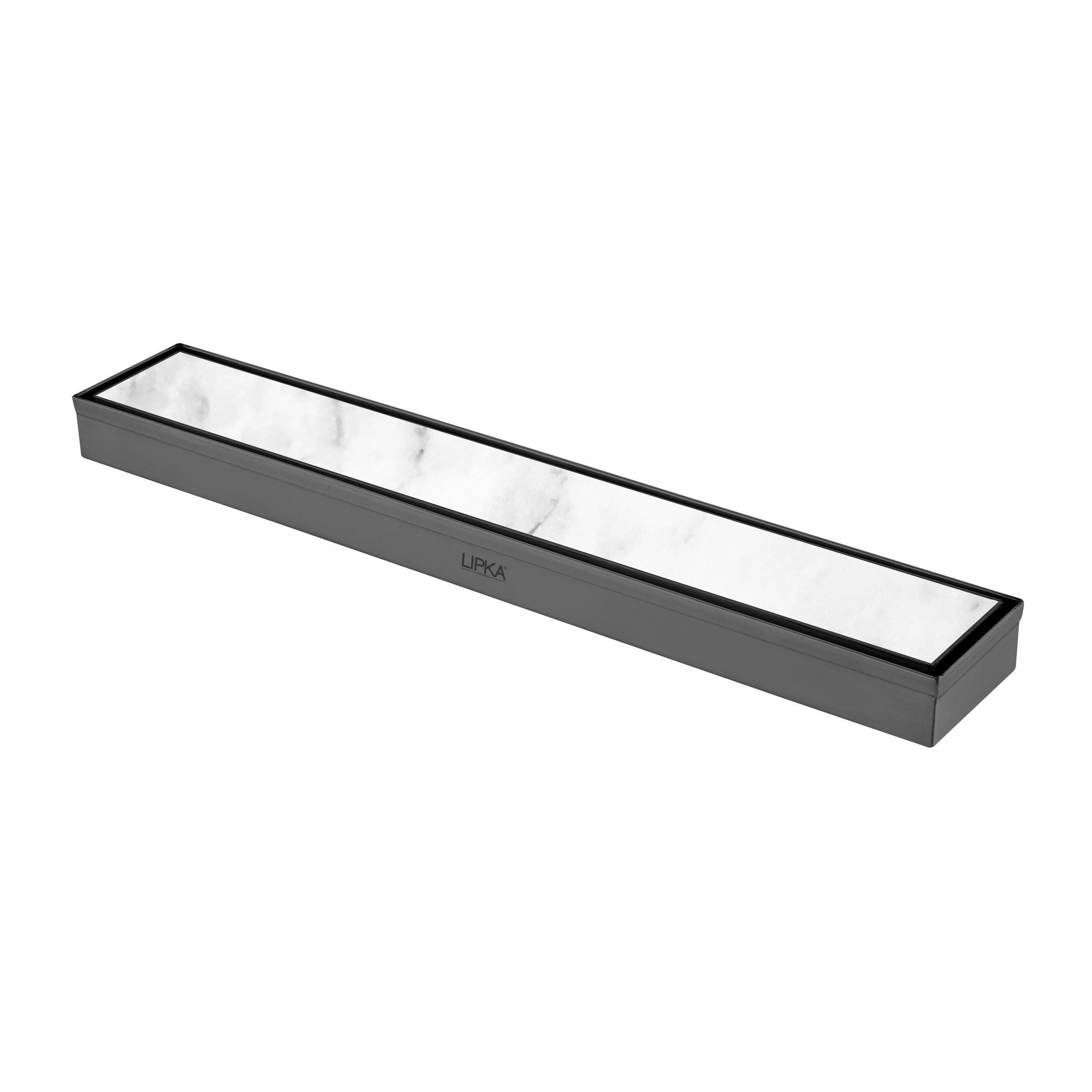 Marble Insert Shower Drain Channel - Black (18 x 2 Inches)