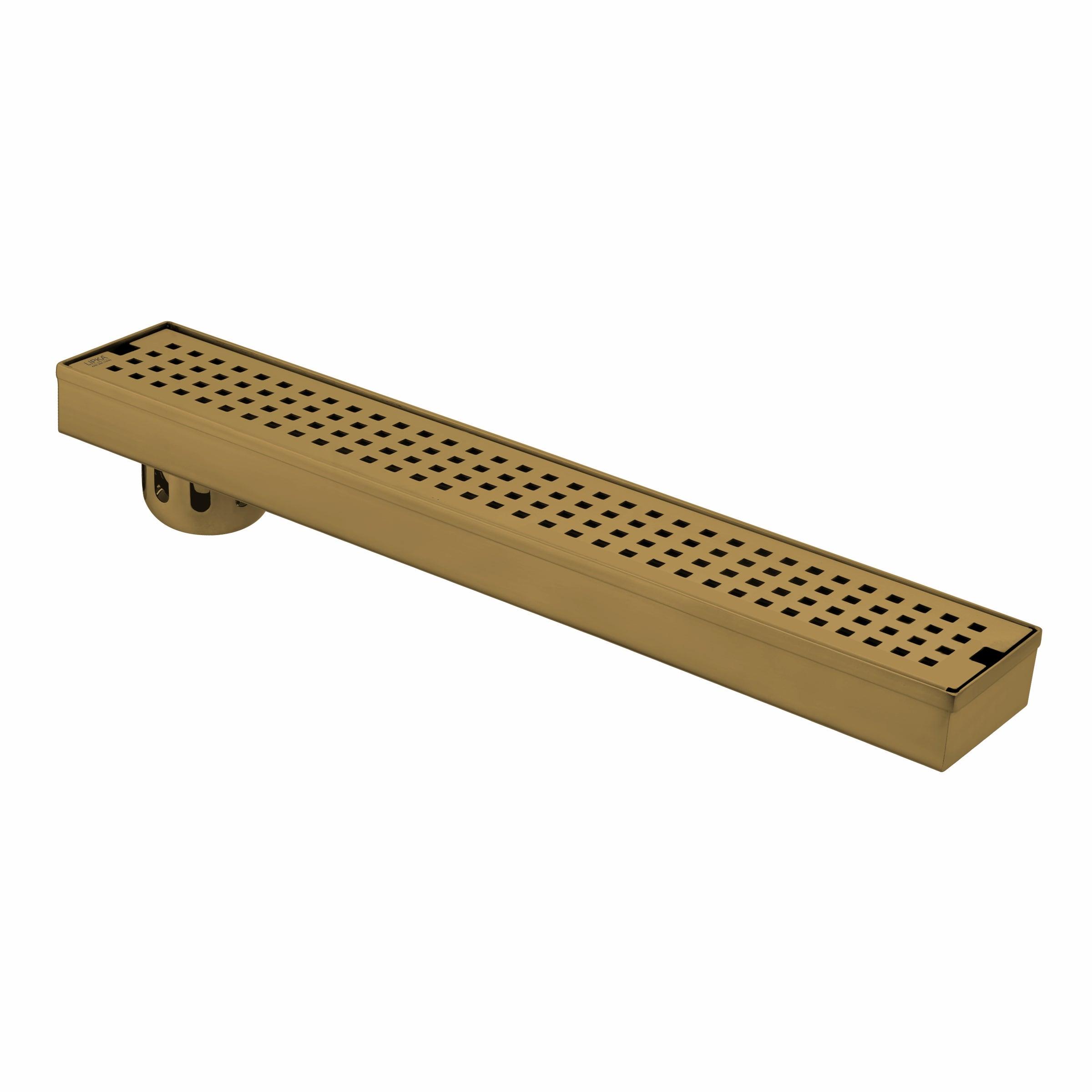 Palo Shower Drain Channel - Yellow Gold (48 x 3 Inches) - LIPKA - Lipka Home